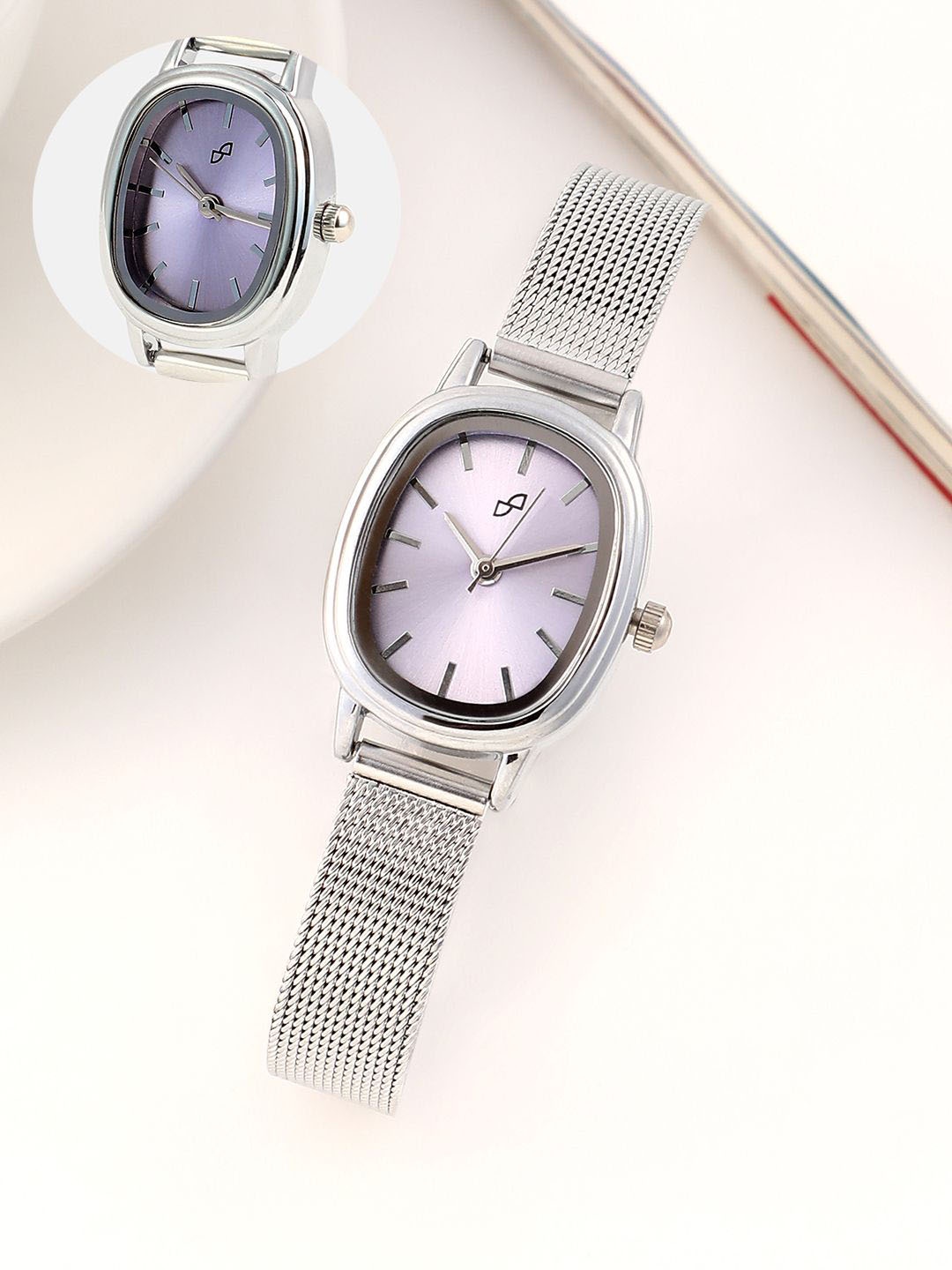 

HAUTE SAUCE by Campus Sutra Women Lavender The Cosmopolis Mesh Watch - AW25_HSWC1270