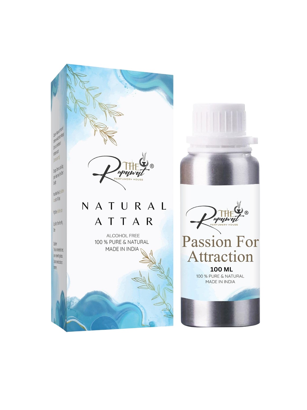 

THE RUPAWAT Perfumery House Passion For Attraction Natural & Alcohol Free Attar 100 ml, Silver