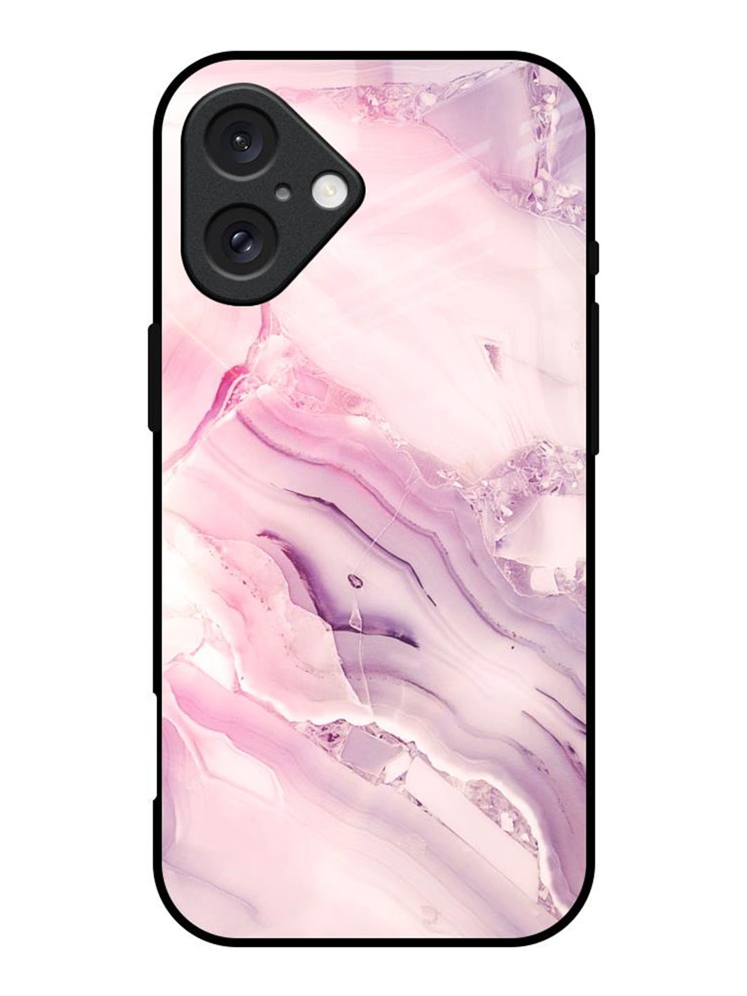 

QRIOH Diamond Pink Gradient Printed iPhone 16 Back Case, Peach
