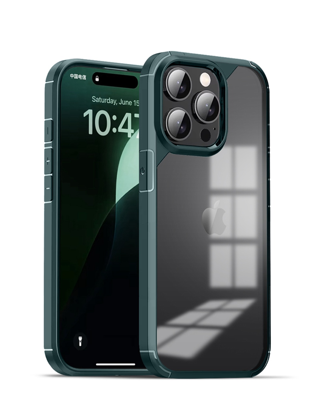 

Karwan iPhone 15 Pro Max Shockproof Bumper Back Case, Green