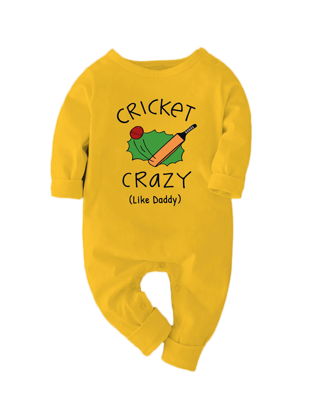 

Zeezeezoo Infants Cricket Crazy Printed Pure Cotton Romper, Yellow