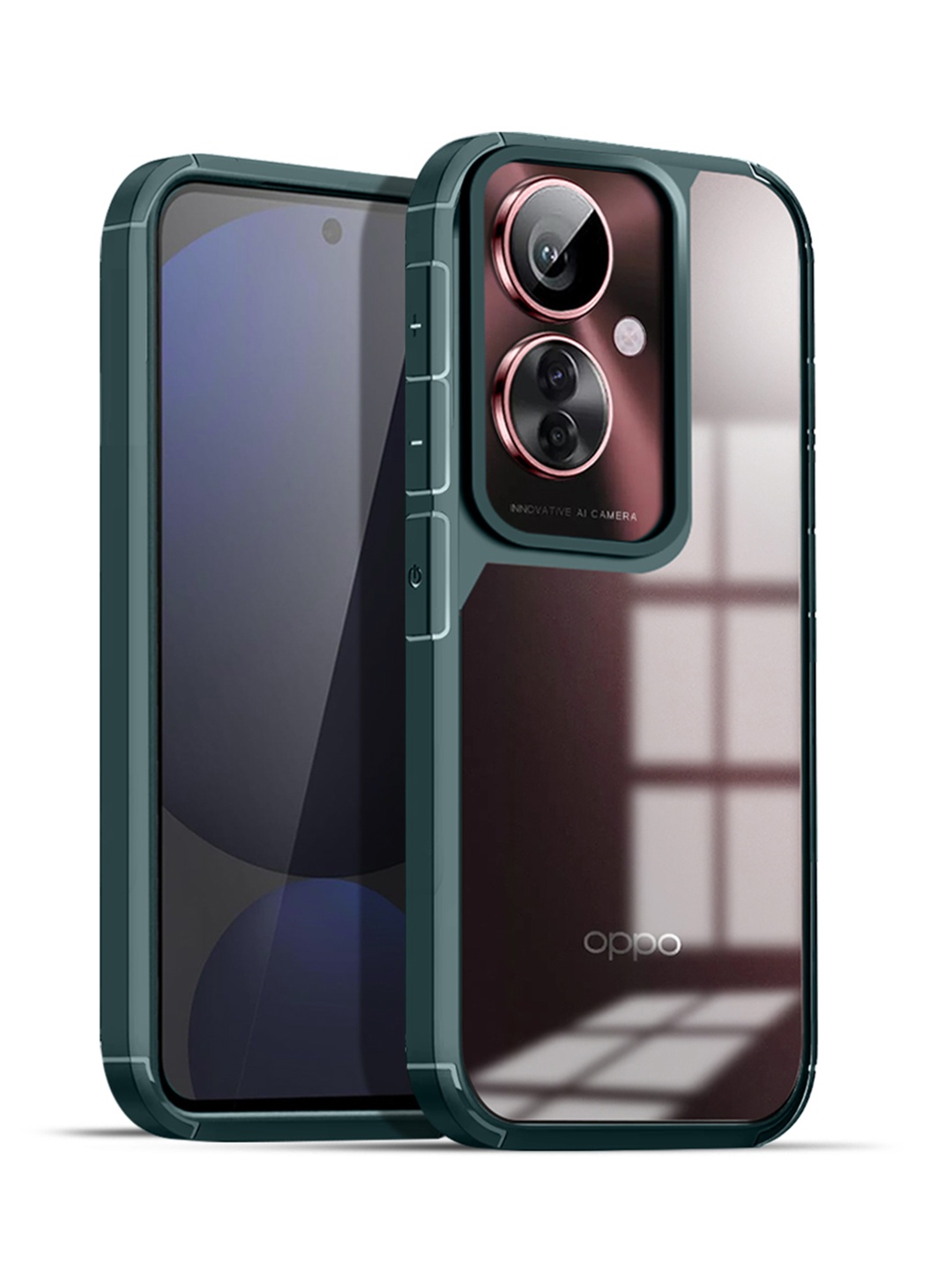 

Karwan Oppo F25 Pro 5G Shockproof Bumper Back Case, Green