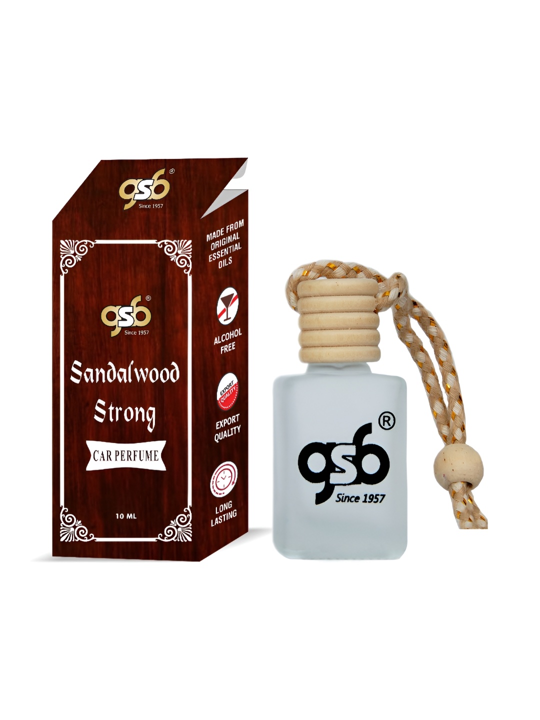 

GSB Sandalwood Strong Hanging Car Air Freshener, Brown