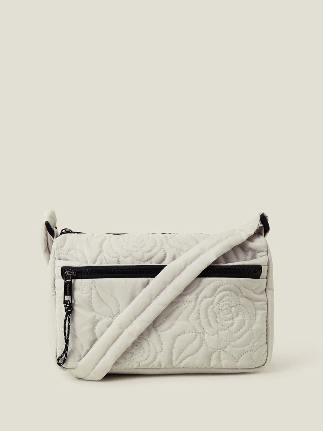 

Accessorize Floral Structured Sling Bag with Quilted, Cream