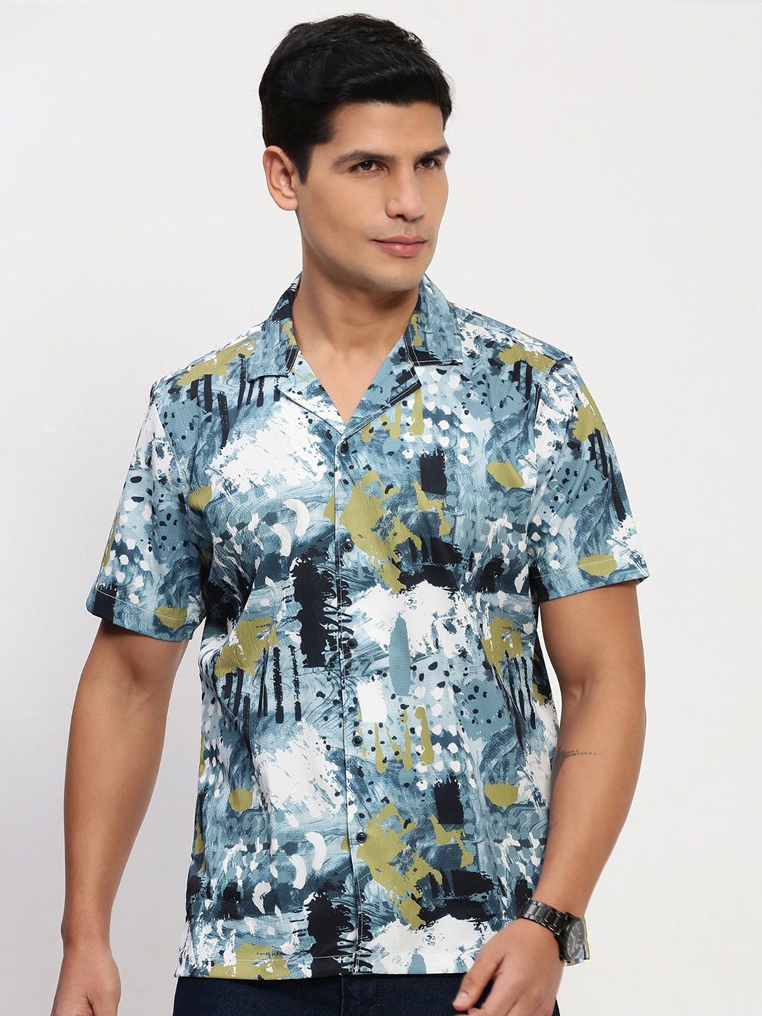 

SHOWOFF Men Comfort Opaque Printed Casual Shirt, Blue