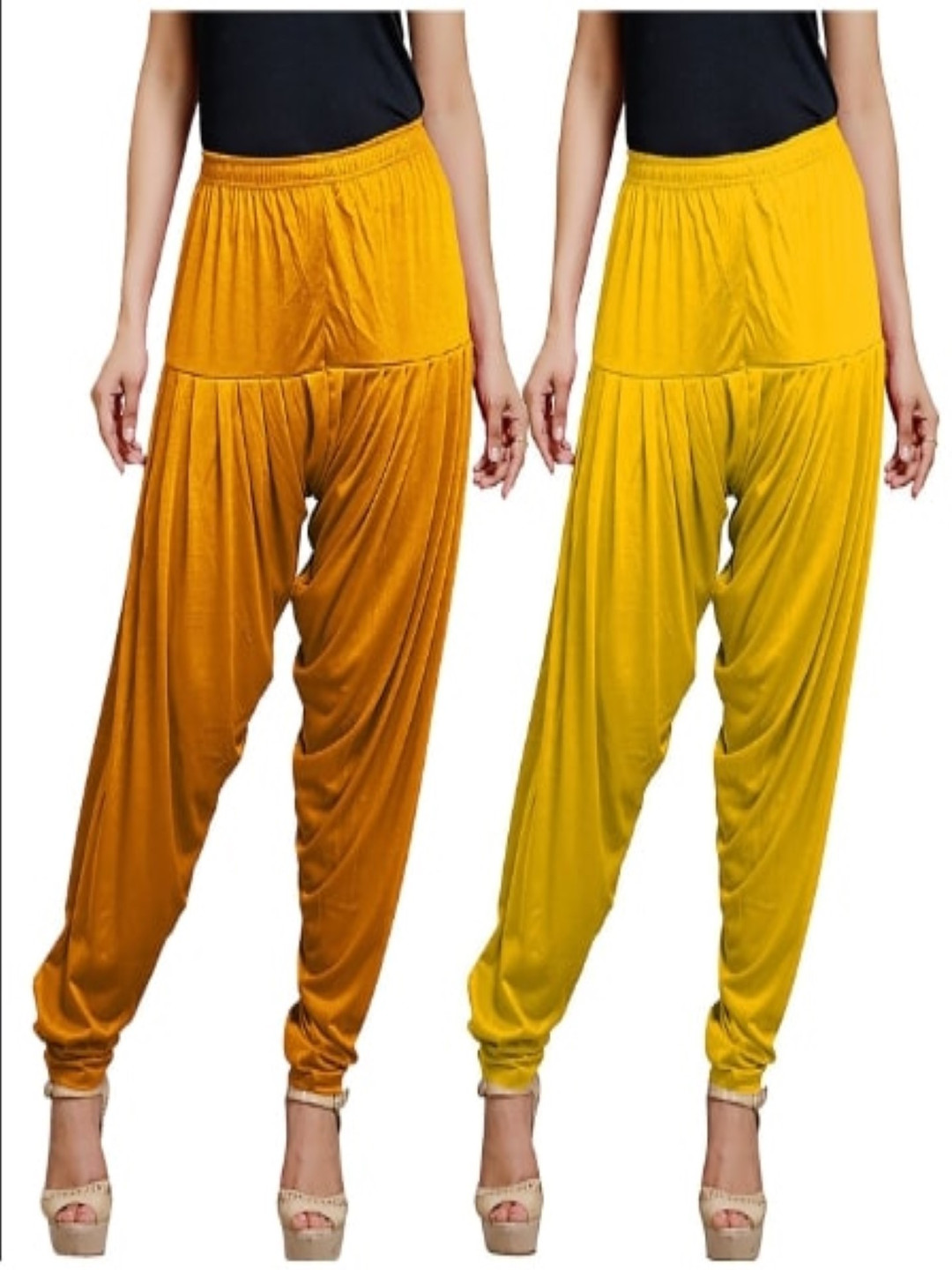 

AFRA GARMENTS Women Pack Of 2 Loose Fit Mid Rise Patiala, Gold