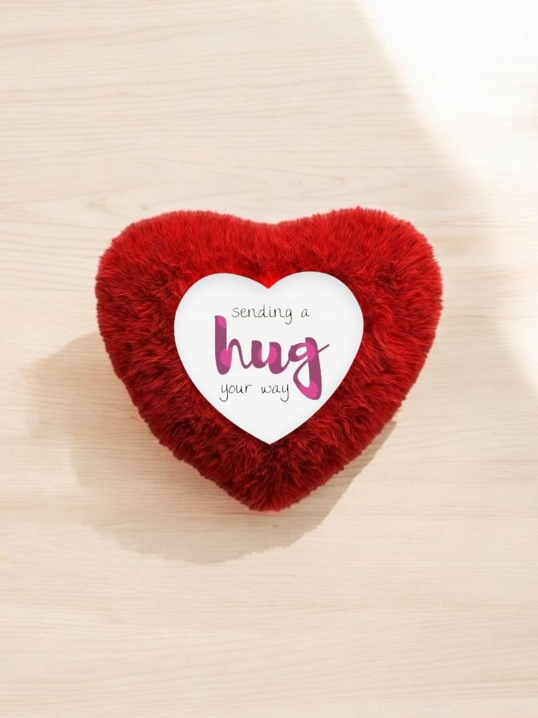 

Anikmart Red & White Quote For Your Valentines Heart Shape Fur Cushion