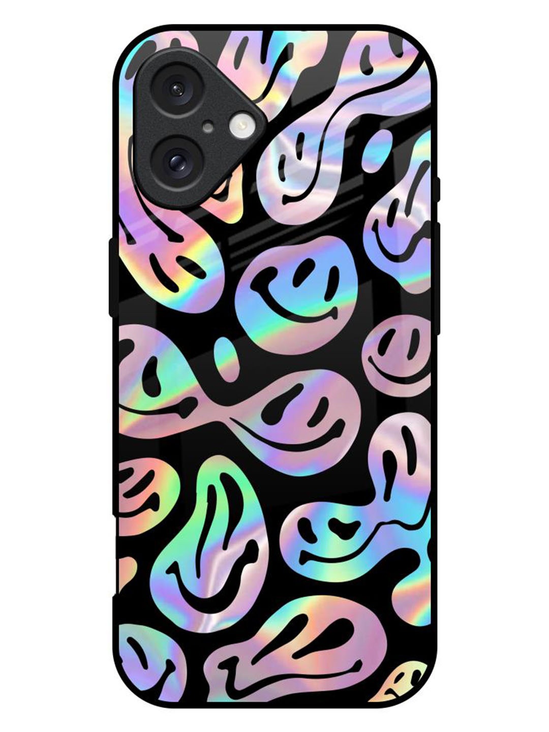 

QRIOH Quirky Printed iPhone 16 Plus Back Case Mobile Accessories, Black