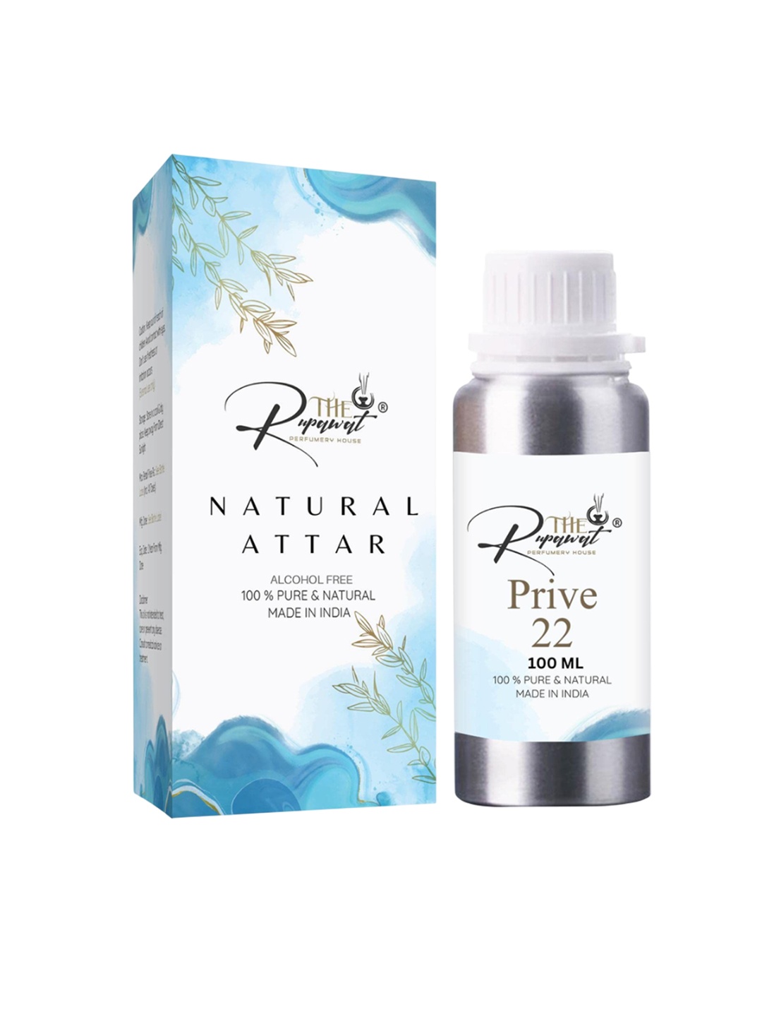 

THE RUPAWAT Perfumery House Prive 22 Natural & Alcohol Free Attar 100 ml, Silver