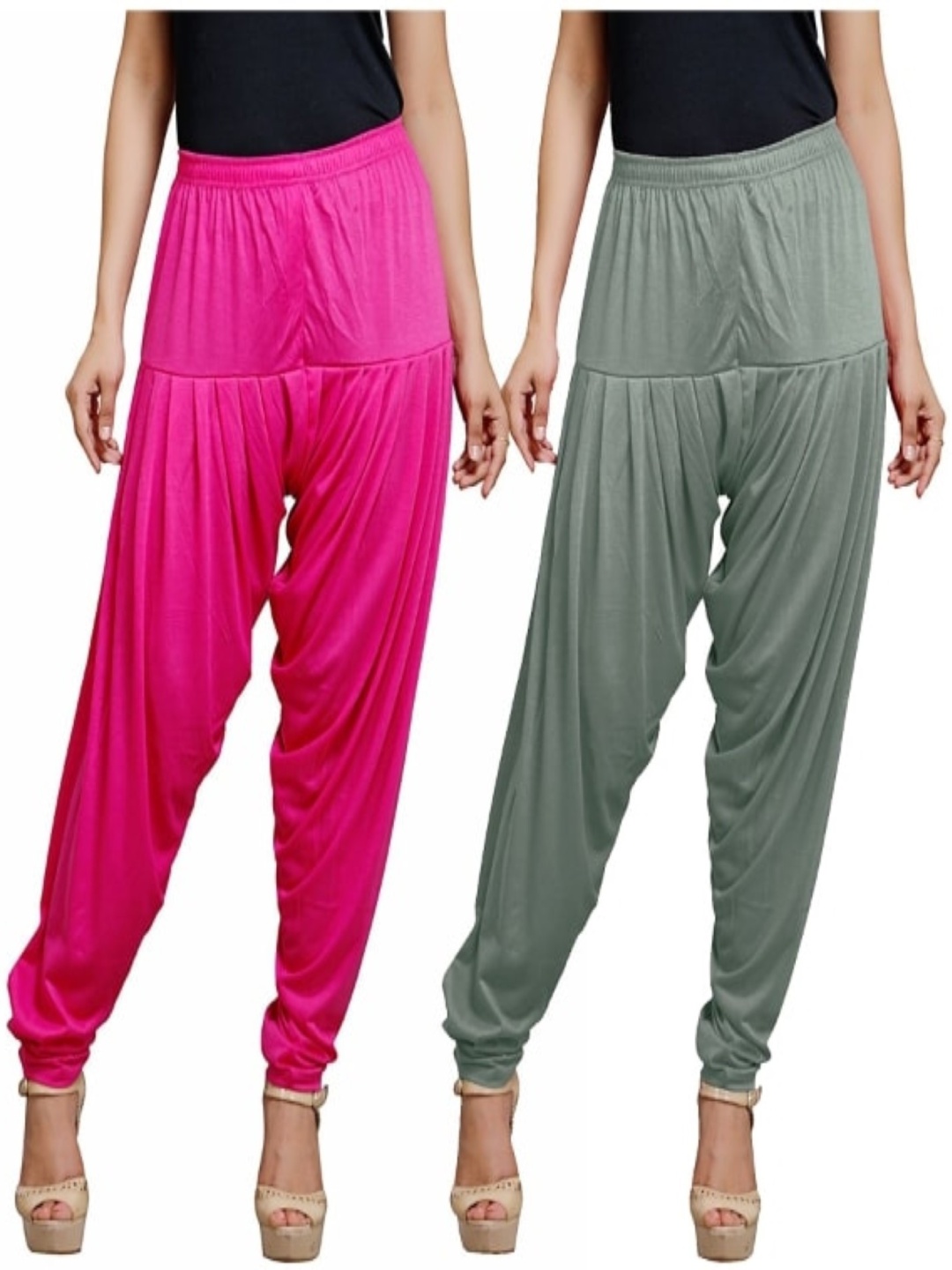 

AFRA GARMENTS Women Pack Of 2 Loose Fit Patiala, Pink