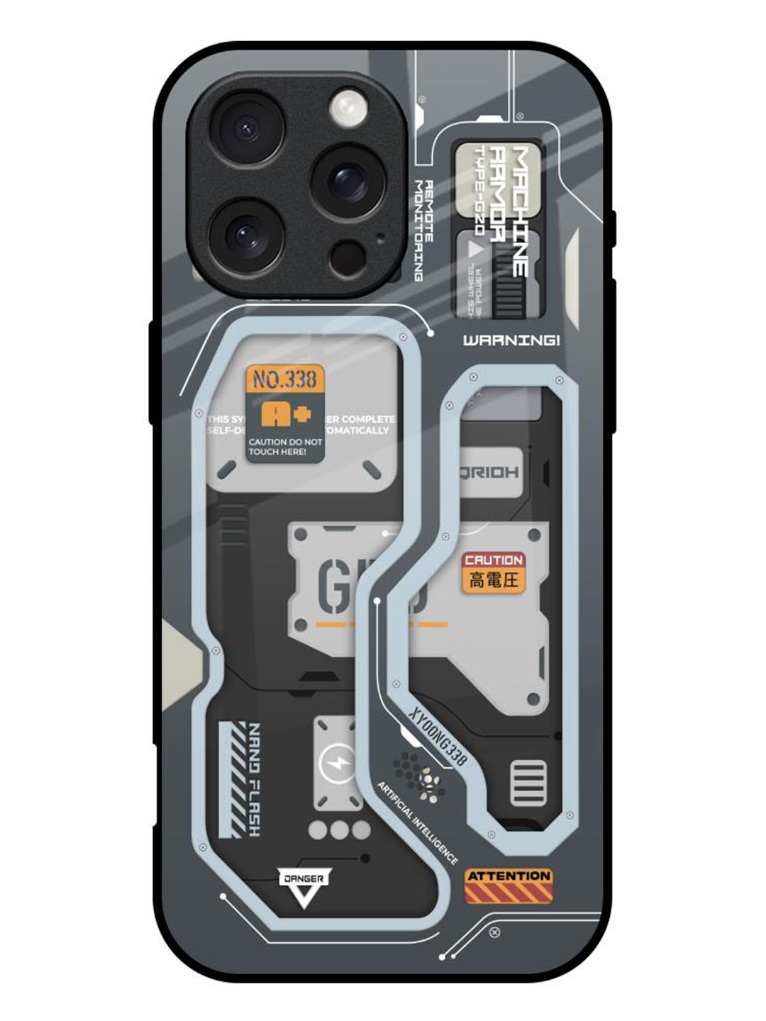 

QRIOH Typography Printed iPhone 16 Pro Max Back Case Mobile Accessories, Grey