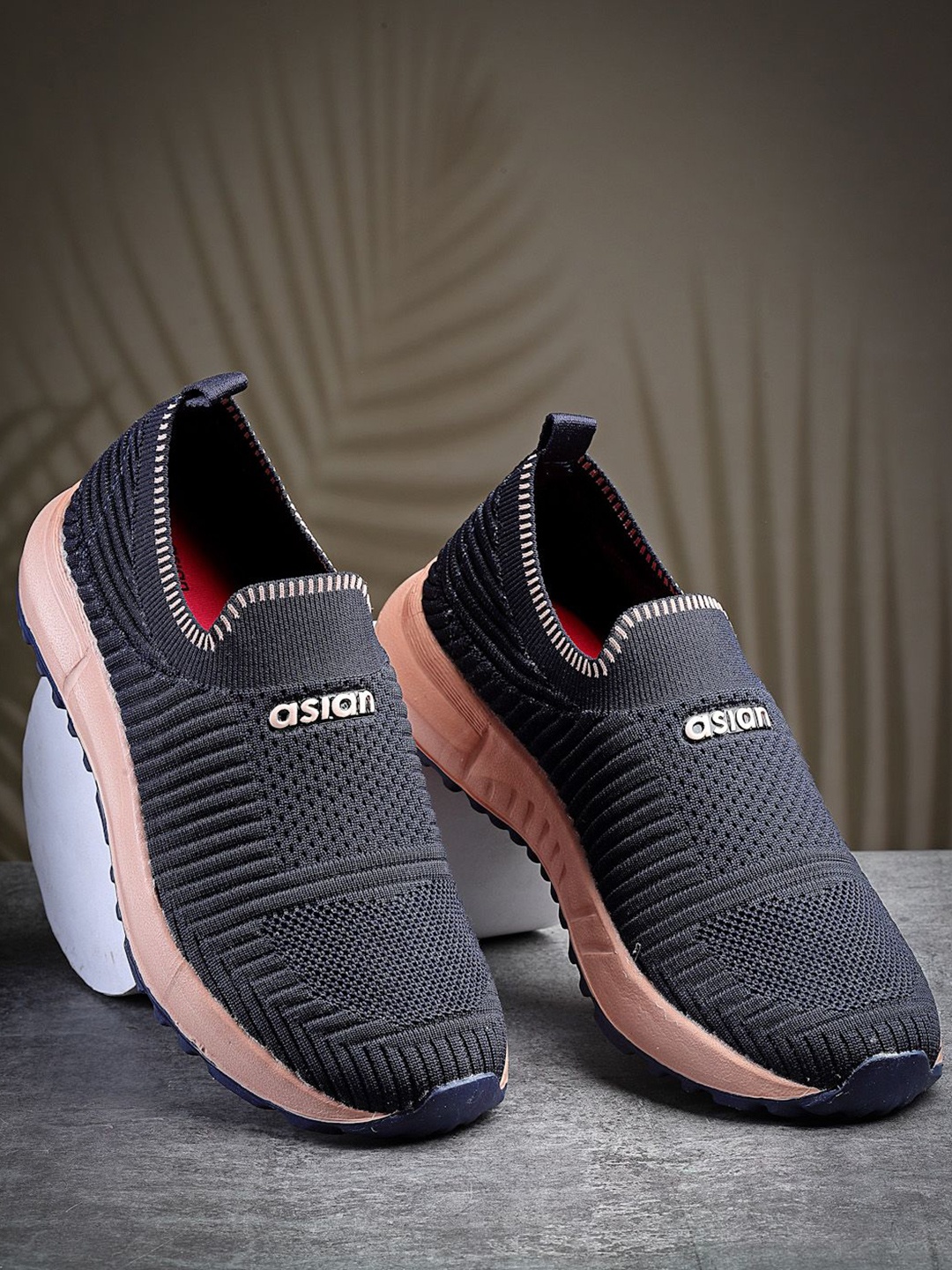 

ASIAN BREEZE-04 Women Textile Running Non-Marking Shoes, Navy blue