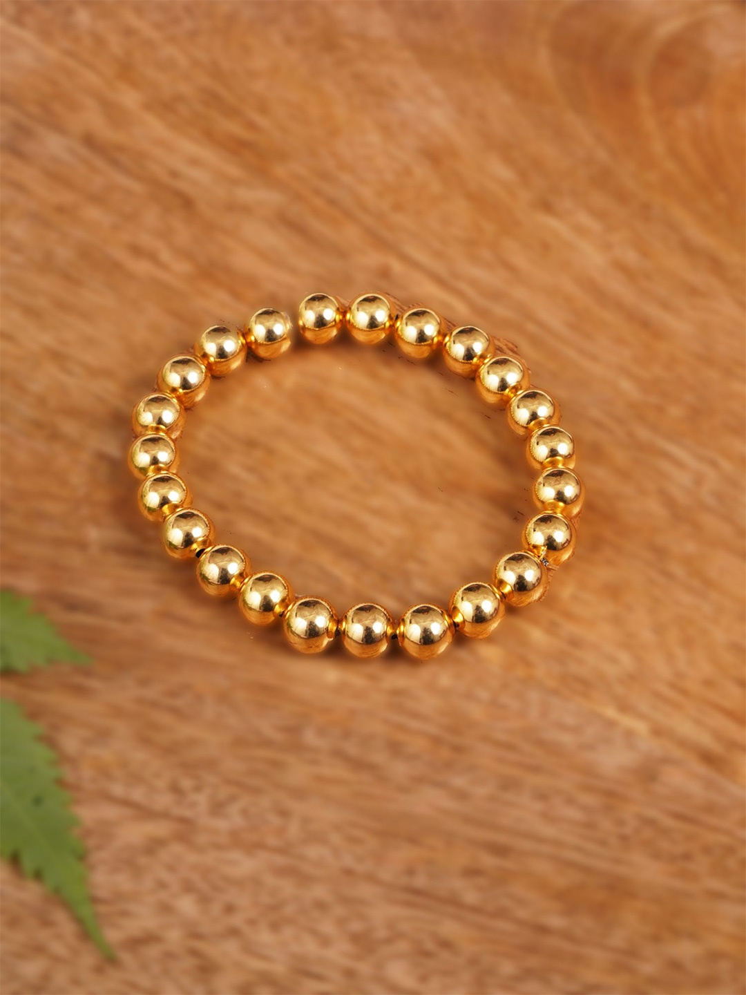 

Adwitiya Collection Unisex Gold-Plated Artificial Beads Wraparound Bracelet