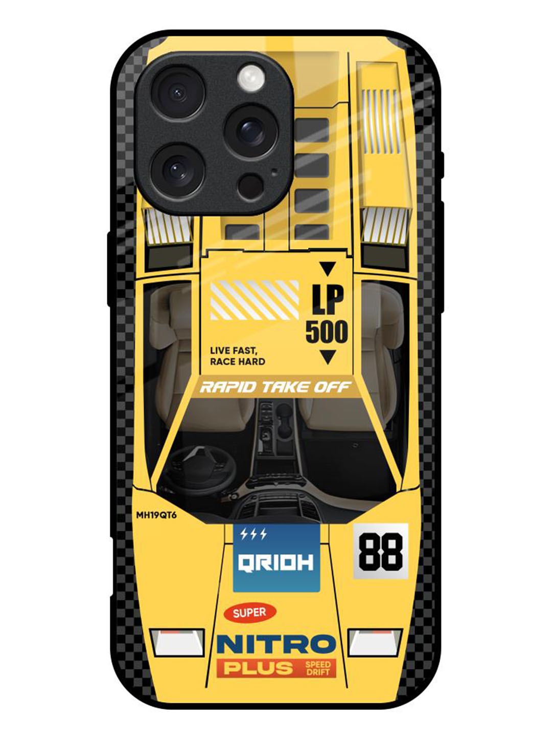 

QRIOH Typography Printed iPhone 16 Pro Max Back Case Mobile Accessories, Yellow