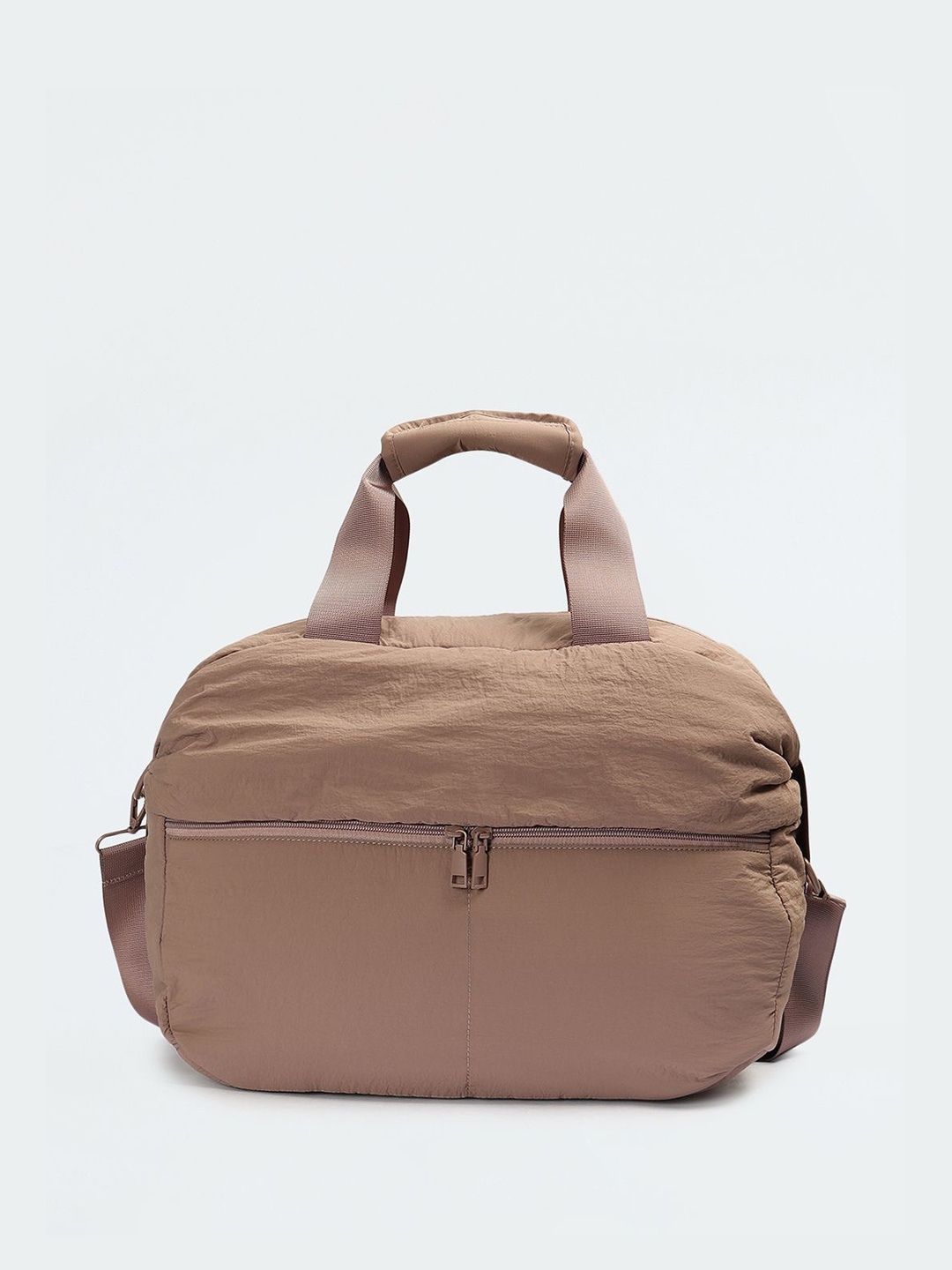 

max Women Solid Structured Sling Bag, Beige