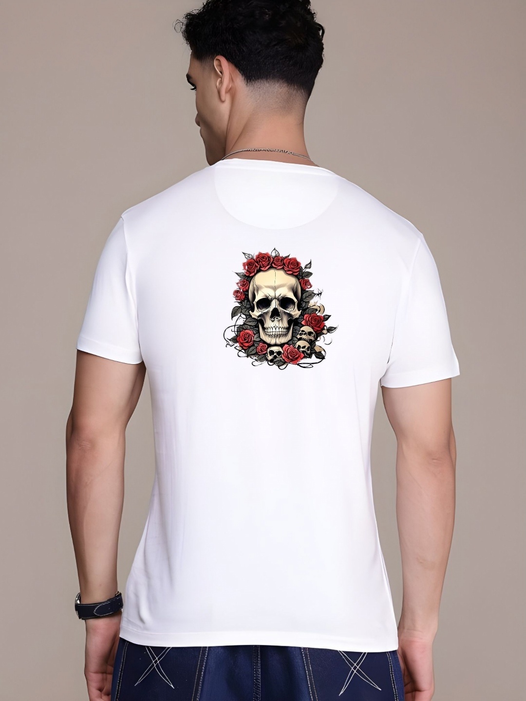 

SZN Men Graphic Printed Round Neck Cotton T-shirt, White