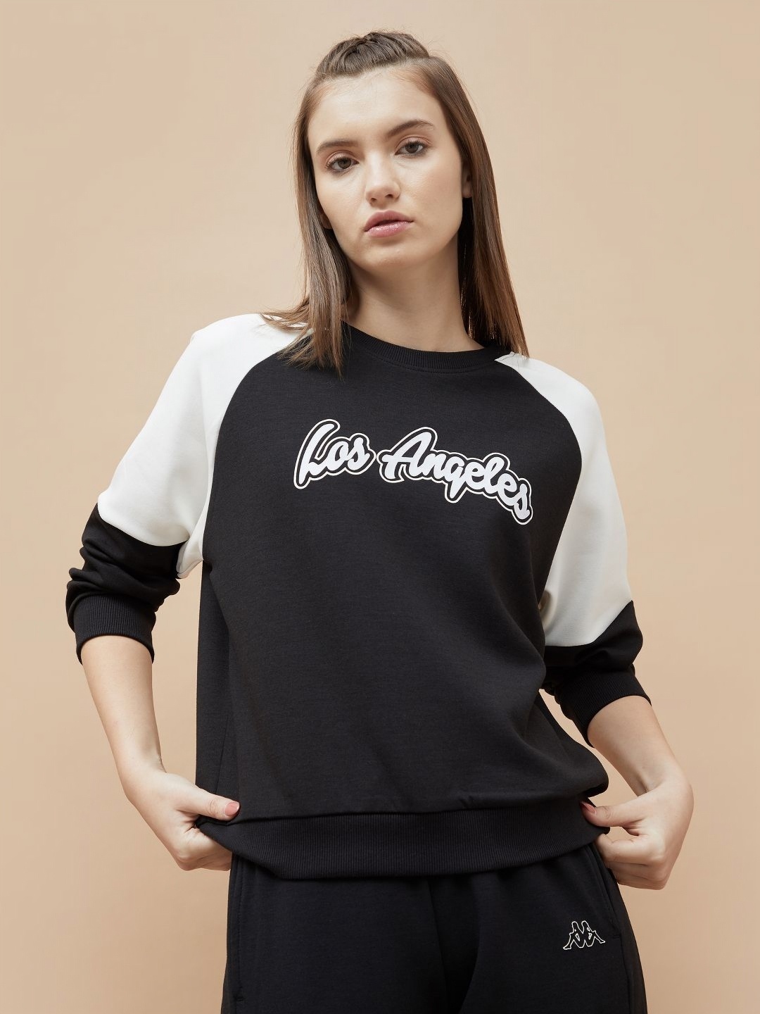 

Kappa Women Colourblocked Pullover Sweatshirt, Black
