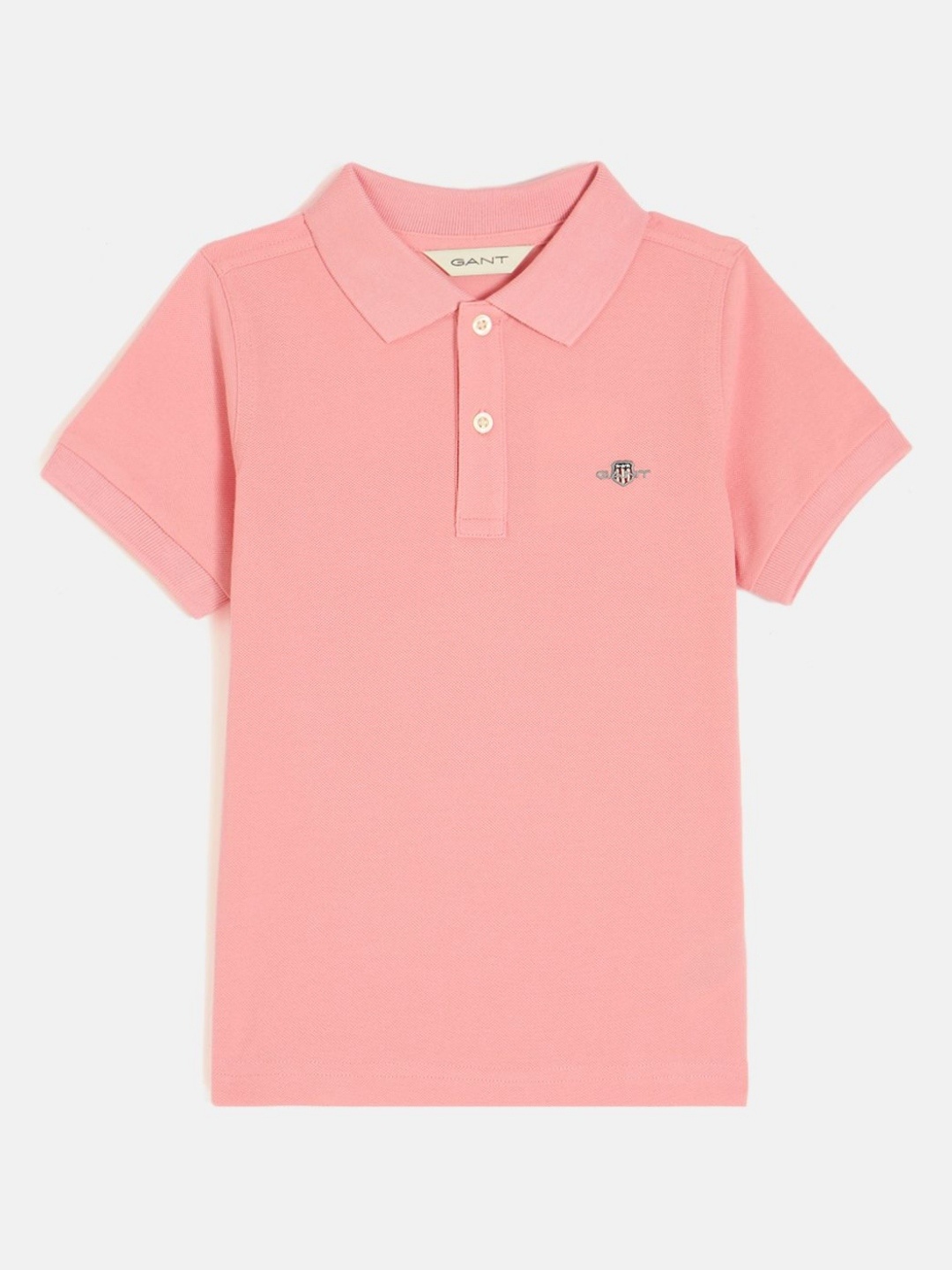 

GANT Boys Solid Polo Collar Cotton T-shirt, Pink