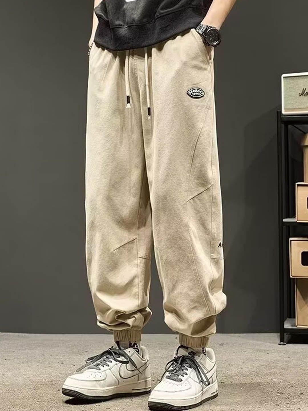 

StyleCast Men Printed Joggers Trousers, Khaki