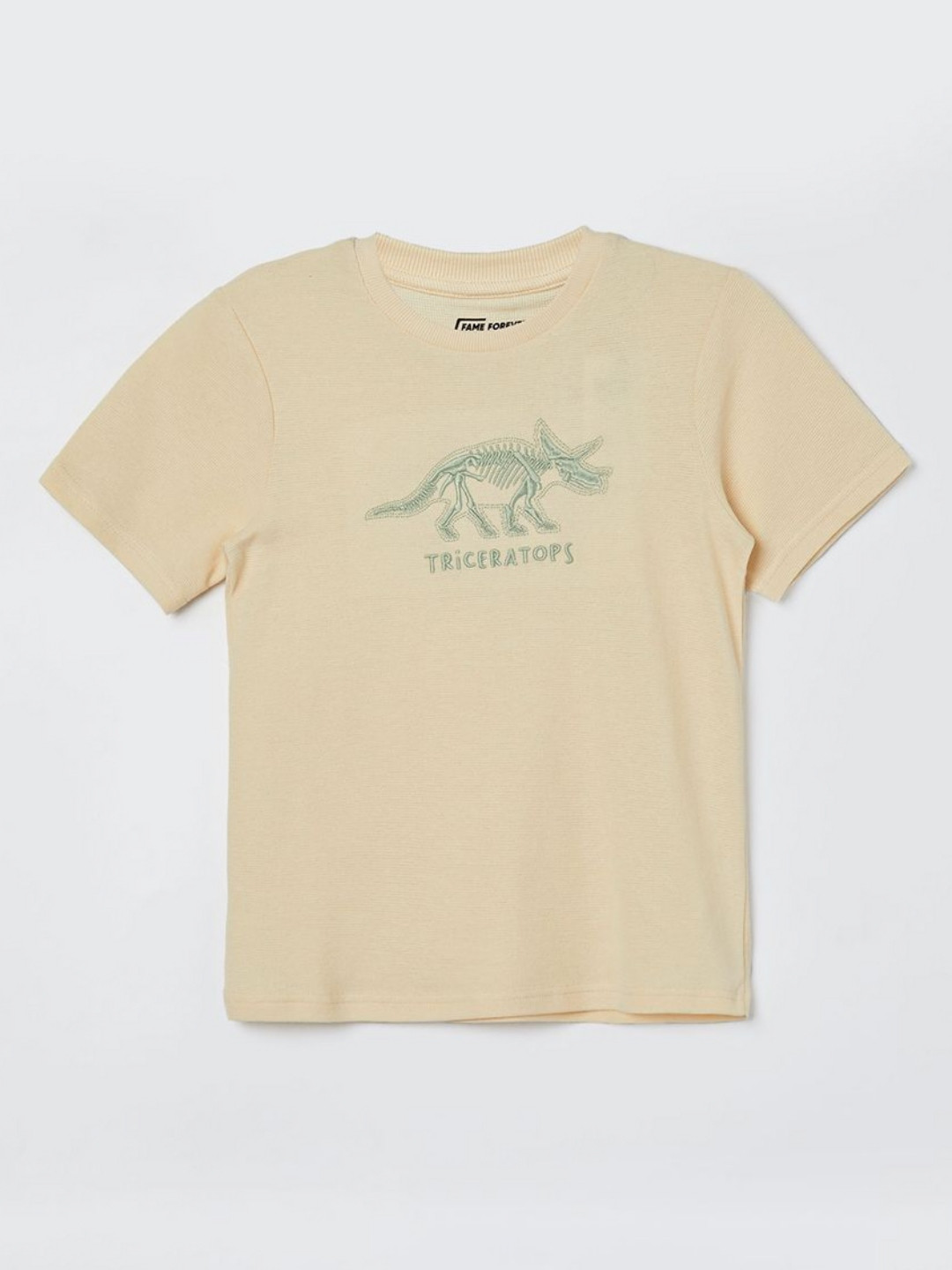 

Fame Forever by Lifestyle Boys Graphic Printed Round Neck Cotton T-shirt, Beige
