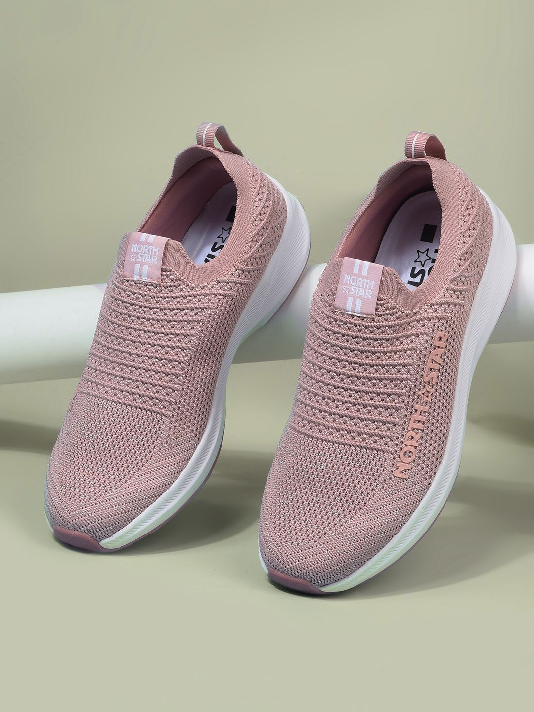 

North Star Women Round Toe Slip-On Sneakers, Pink