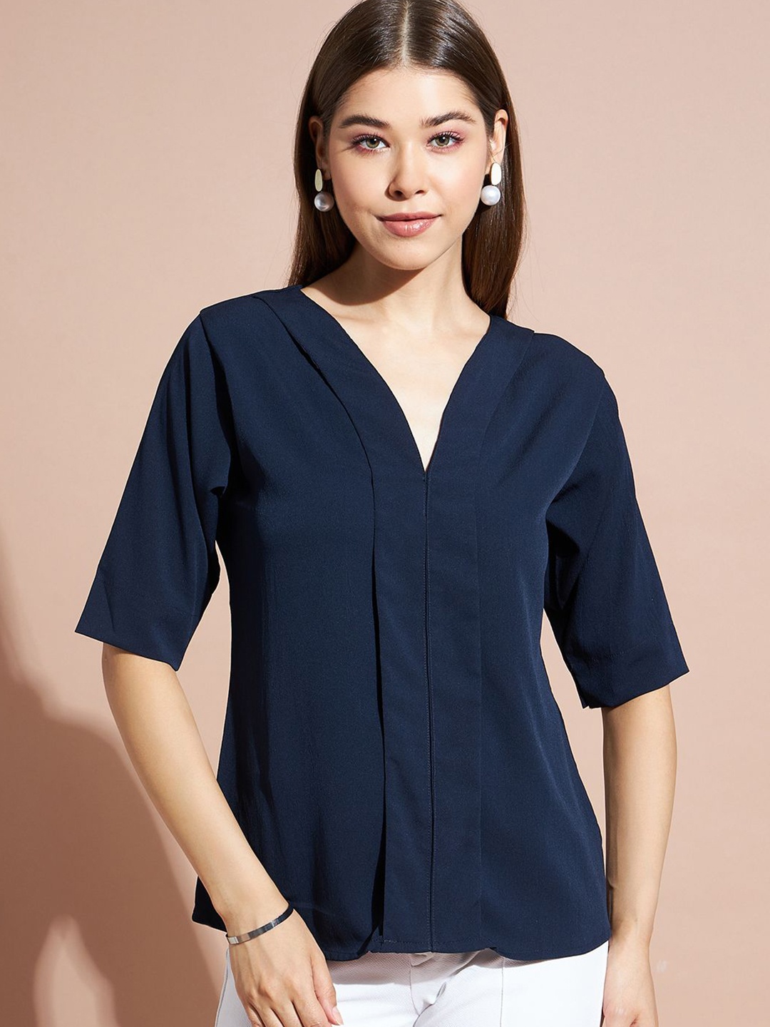 

DressBerry Crepe Top, Navy blue