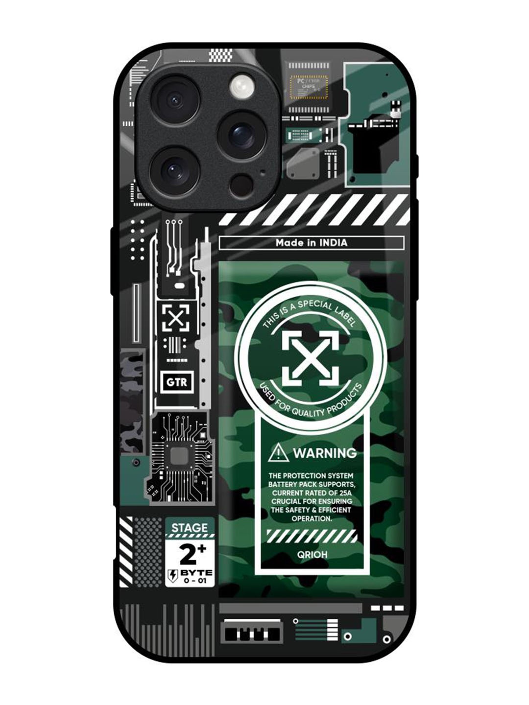 

QRIOH Typography Printed iPhone 16 Pro Back Case Mobile Accessories, Green