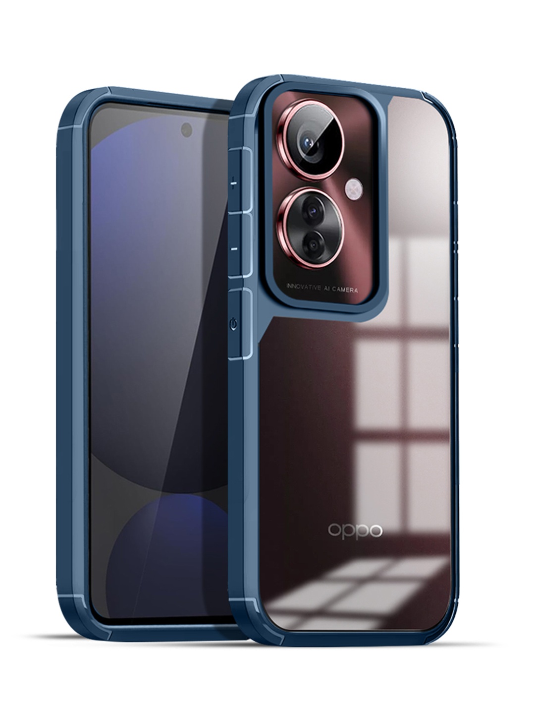 

Karwan Solid Oppo F25 Pro 5G Shockproof Bumper Back Case, Blue