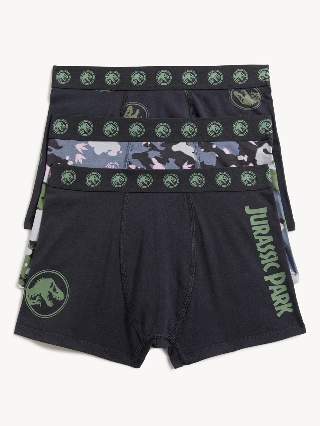 

Marks & Spencer Boys Pack Of 3 Jurassic Park Printed Trunks, Khaki