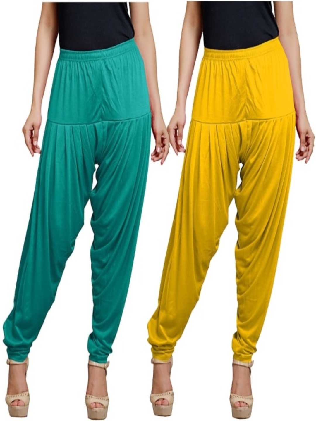 

AFRA GARMENTS Women Pack Of 2 Loose-Fit Patiala, Green