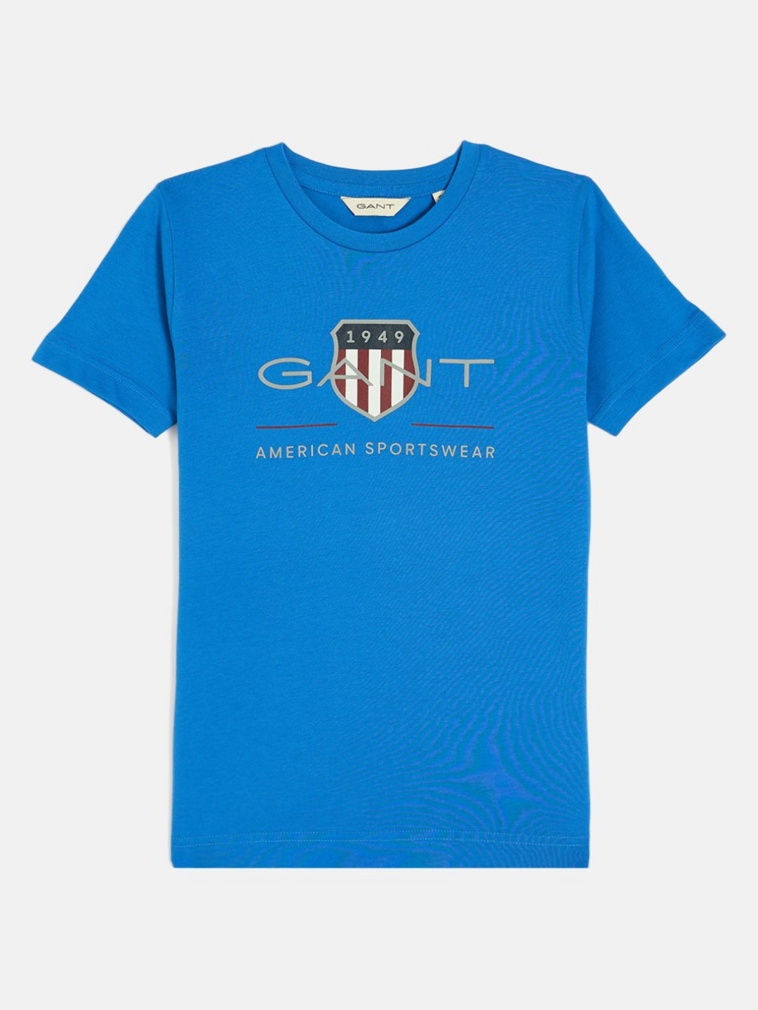 

GANT Boys Brand Logo Printed Round Neck Cotton T-shirt, Blue