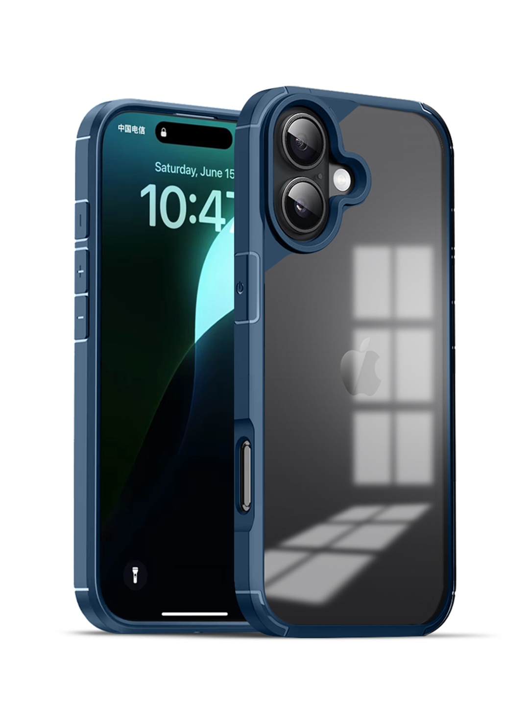 

Karwan iPhone 16 Plus Shockproof Bumper Back Case, Blue