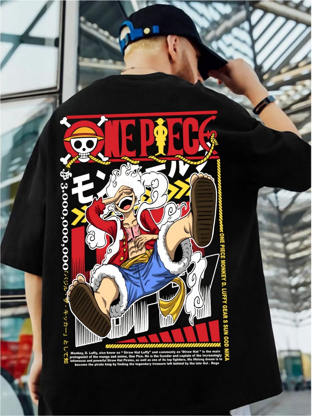 

ZEN1 FASHION Men Abzorb Graphic Printed Round Neck Cotton Oversized T-shirt, Black