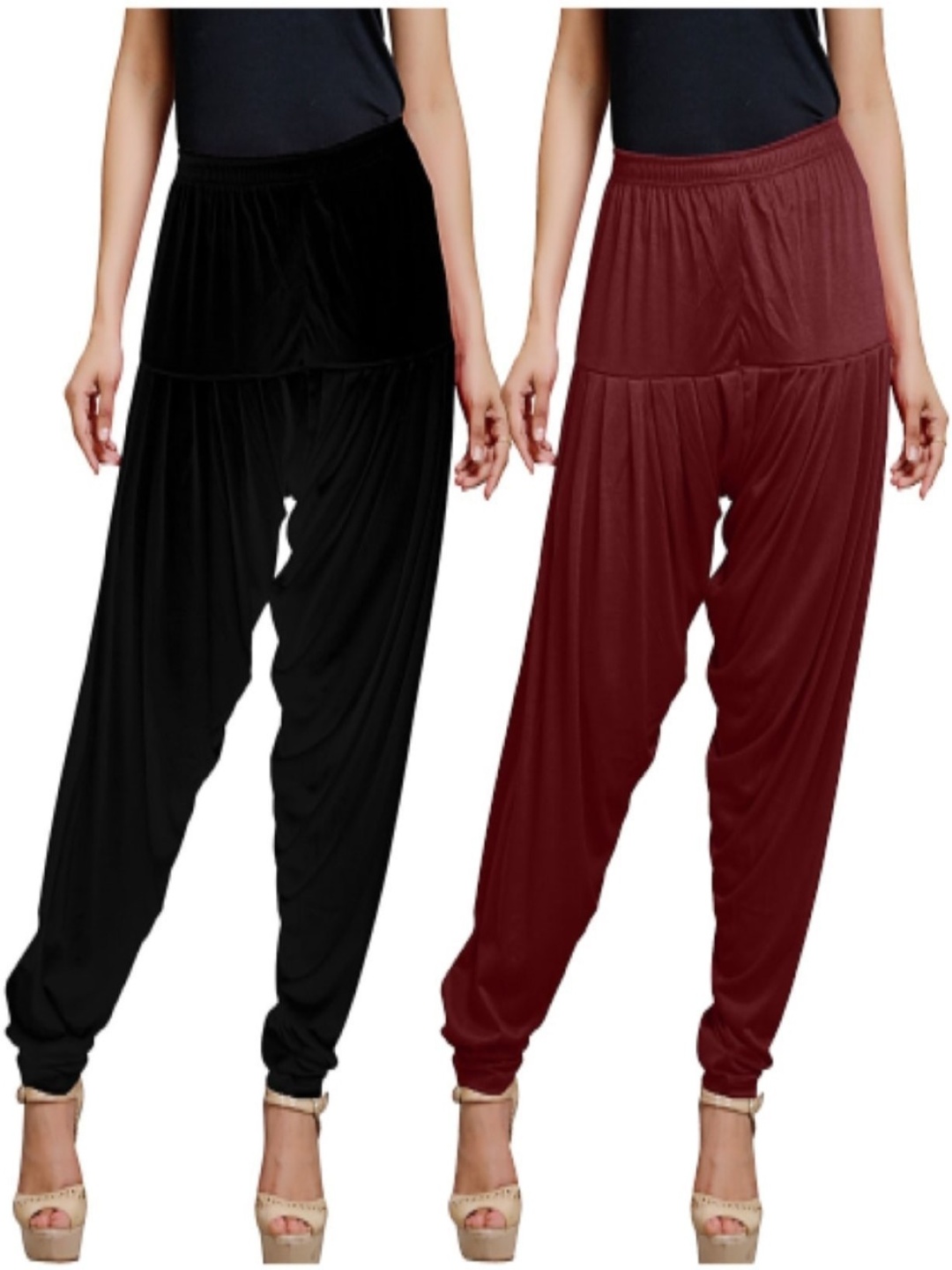 

AFRA GARMENTS Women Pack Of 2 Mid-Rise Loose-Fit Patiala, Maroon