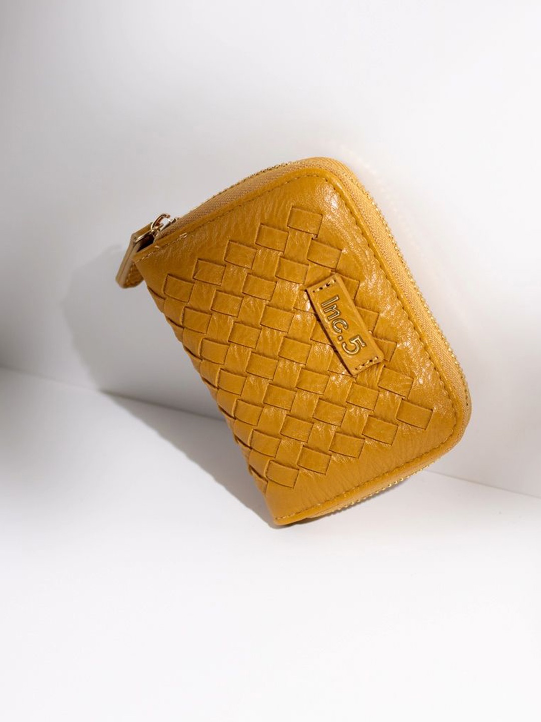 

Inc 5 Women Geometric Textured Card Holder, Yellow