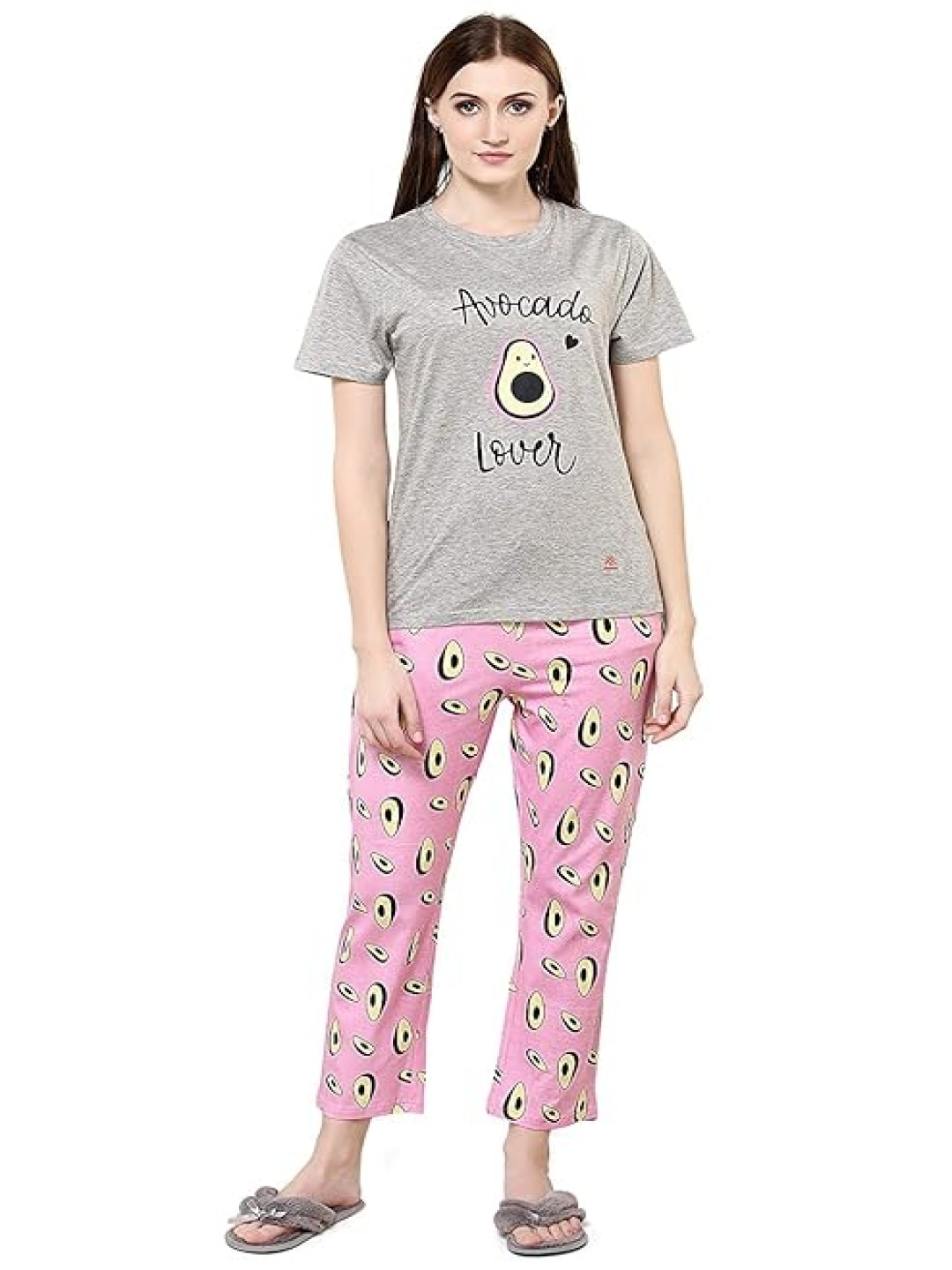 

evolove Women Printed Night suit, Pink