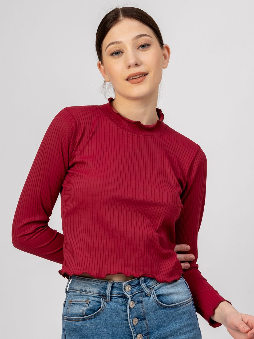 

PYR8 Striped Top, Maroon