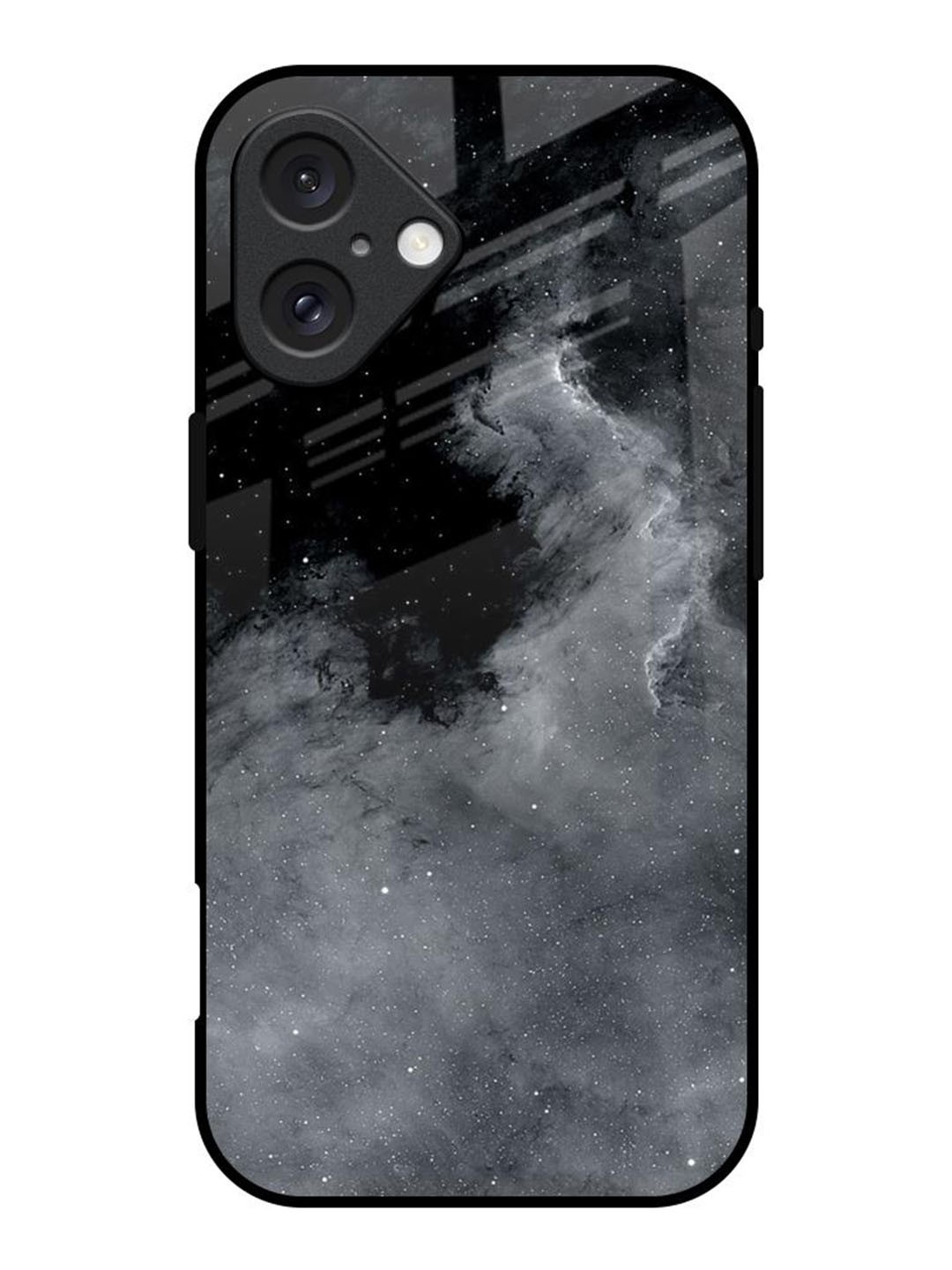 

QRIOH iPhone 16 Fossil Gradient Glass Back Case, Grey