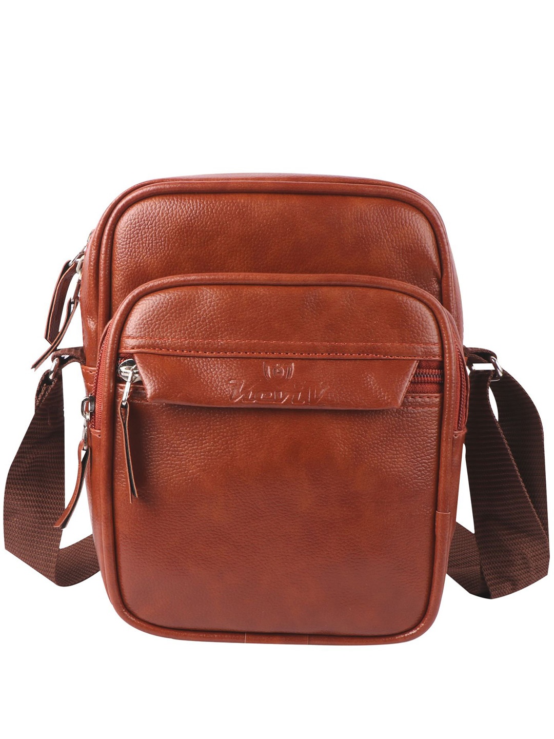 

Keviv Men Textured Messenger Bag, Tan