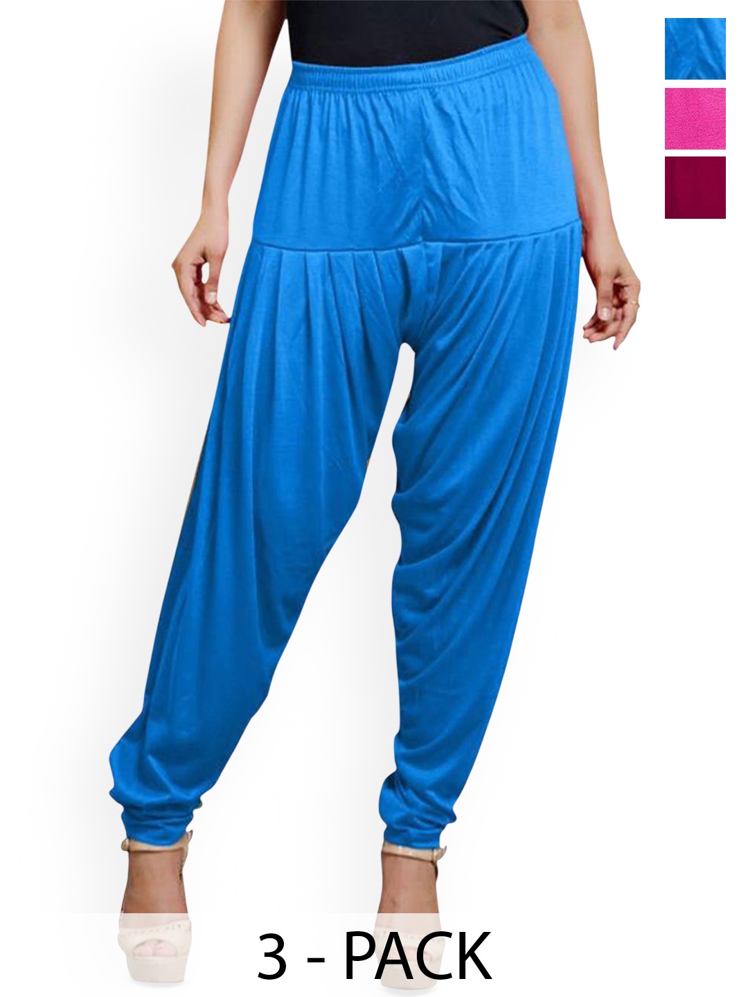 

AFRA GARMENTS Women Pack Of 3 Loose-Fit Patiala, Maroon