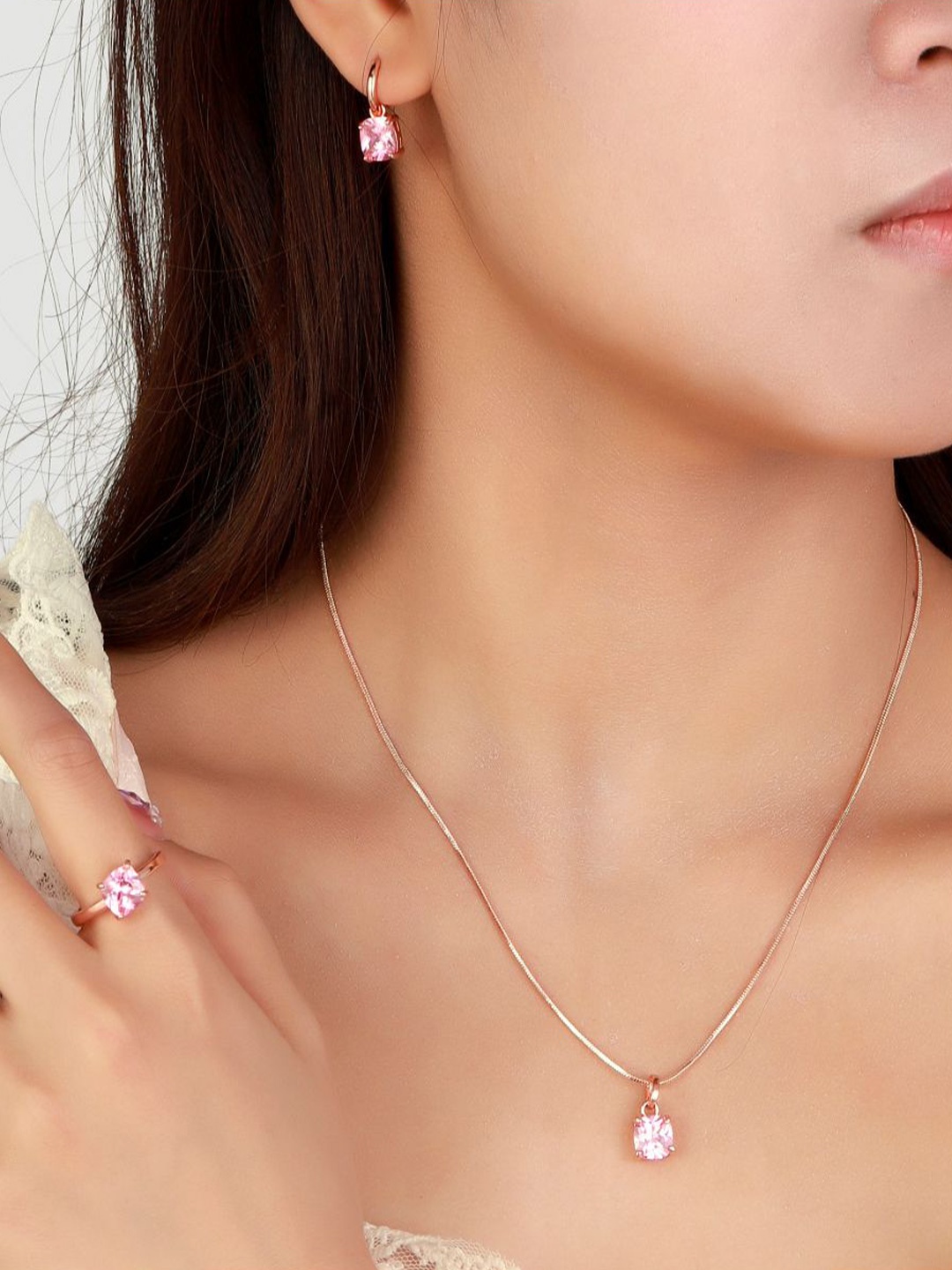 

SALTY Cupid's Gem Stone Studded Jewellery Set for Women & Girls, Gold