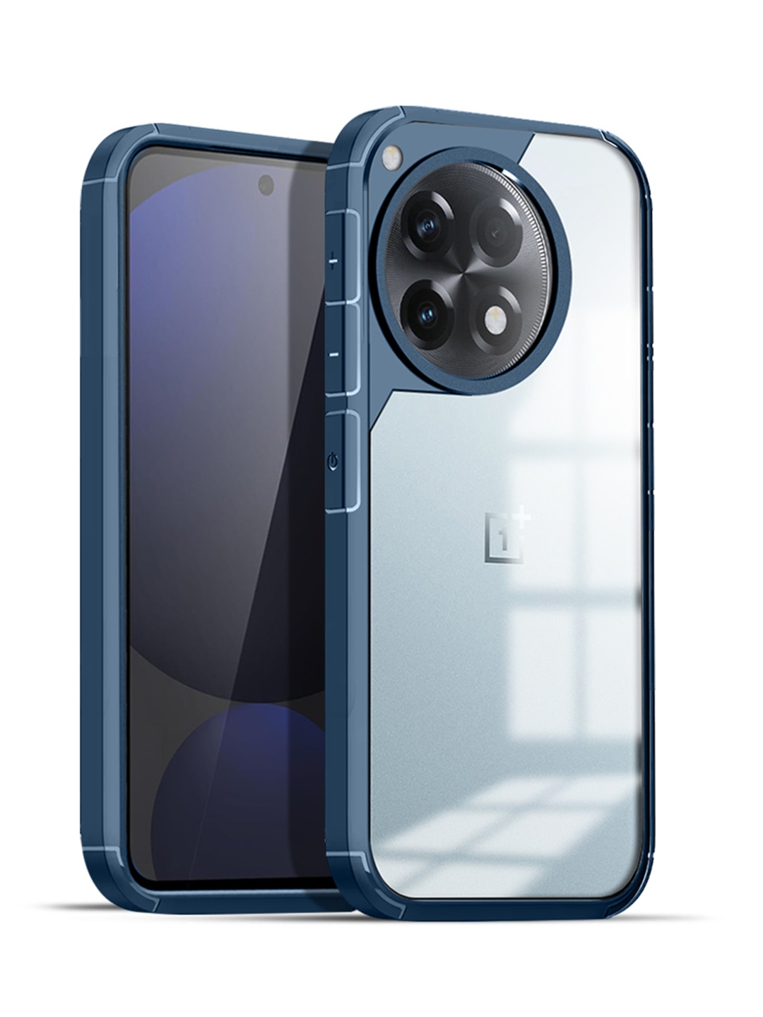

Karwan Solid Oneplus 12R 5G Shockproof Bumper Back Case, Blue