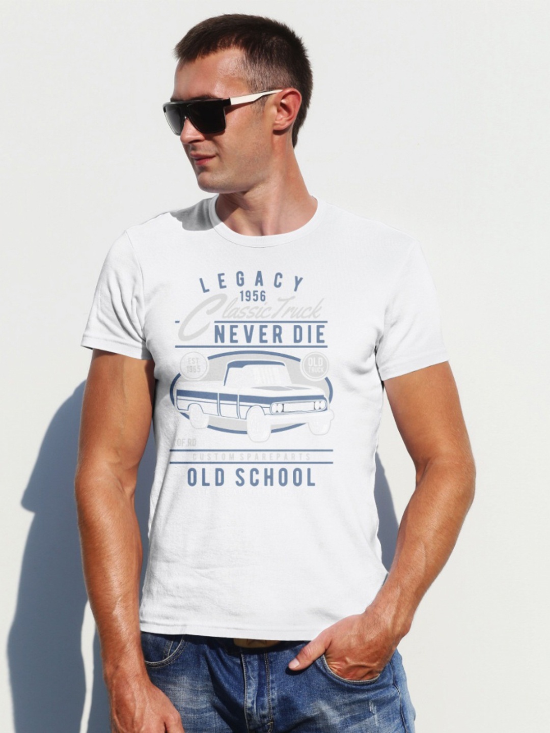

Moda Rapido Men Graphic Printed Round Neck Cotton T-shirt, White