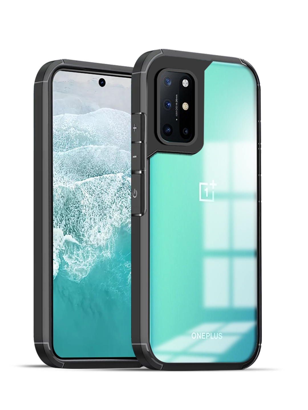 

Karwan Oneplus 9R Shockproof Bumper Back Case, Black