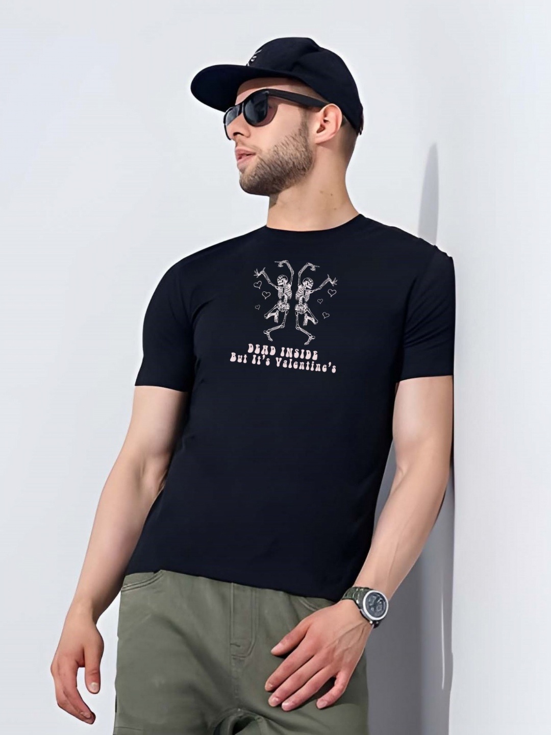 

SZN Men Typography Printed Round Neck Cotton Slim Fit T-shirt, Black