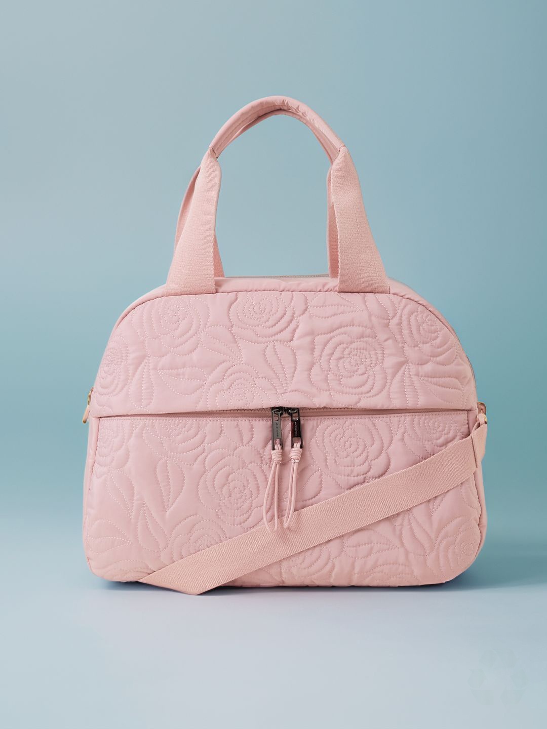 

Accessorize Floral Oversized Shopper Tote Bag with Quilted, Pink