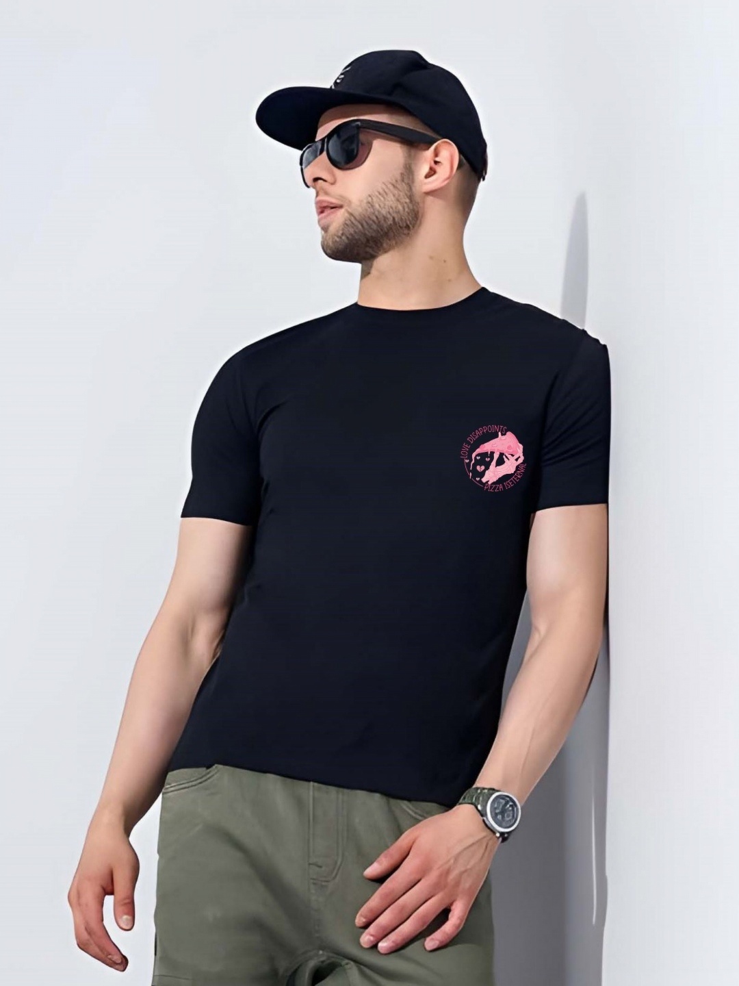 

SZN Men Drop-Shoulder Sleeves T-shirt, Black