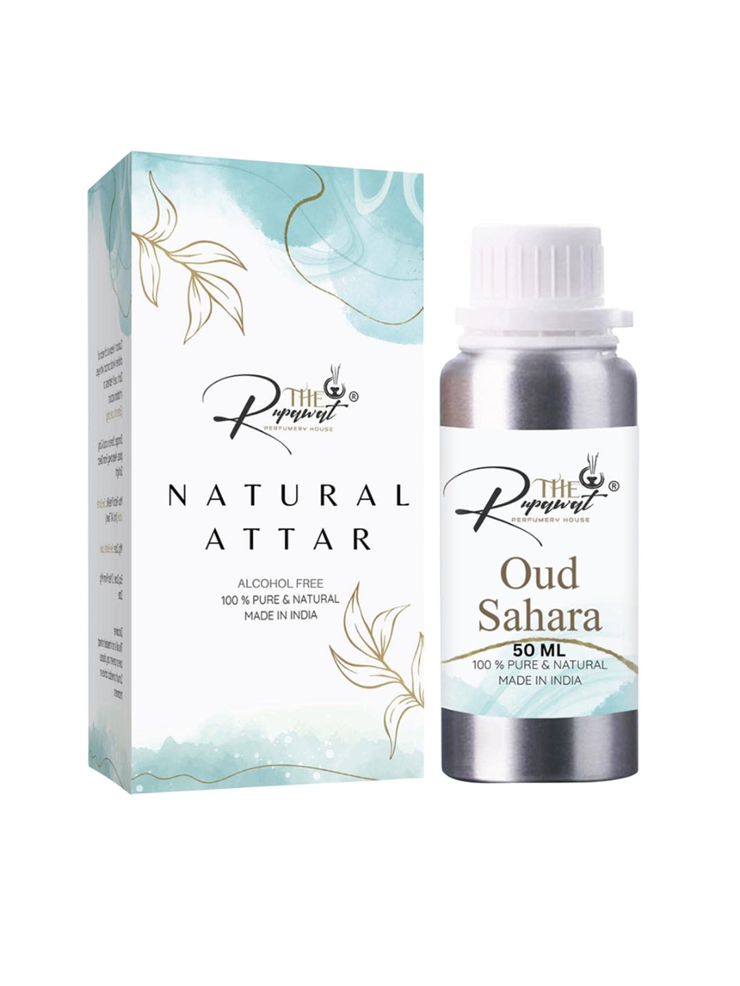 

THE RUPAWAT Perfumery House Oud Sahara Natural & Alcohol Free Attar 50 ml, Silver
