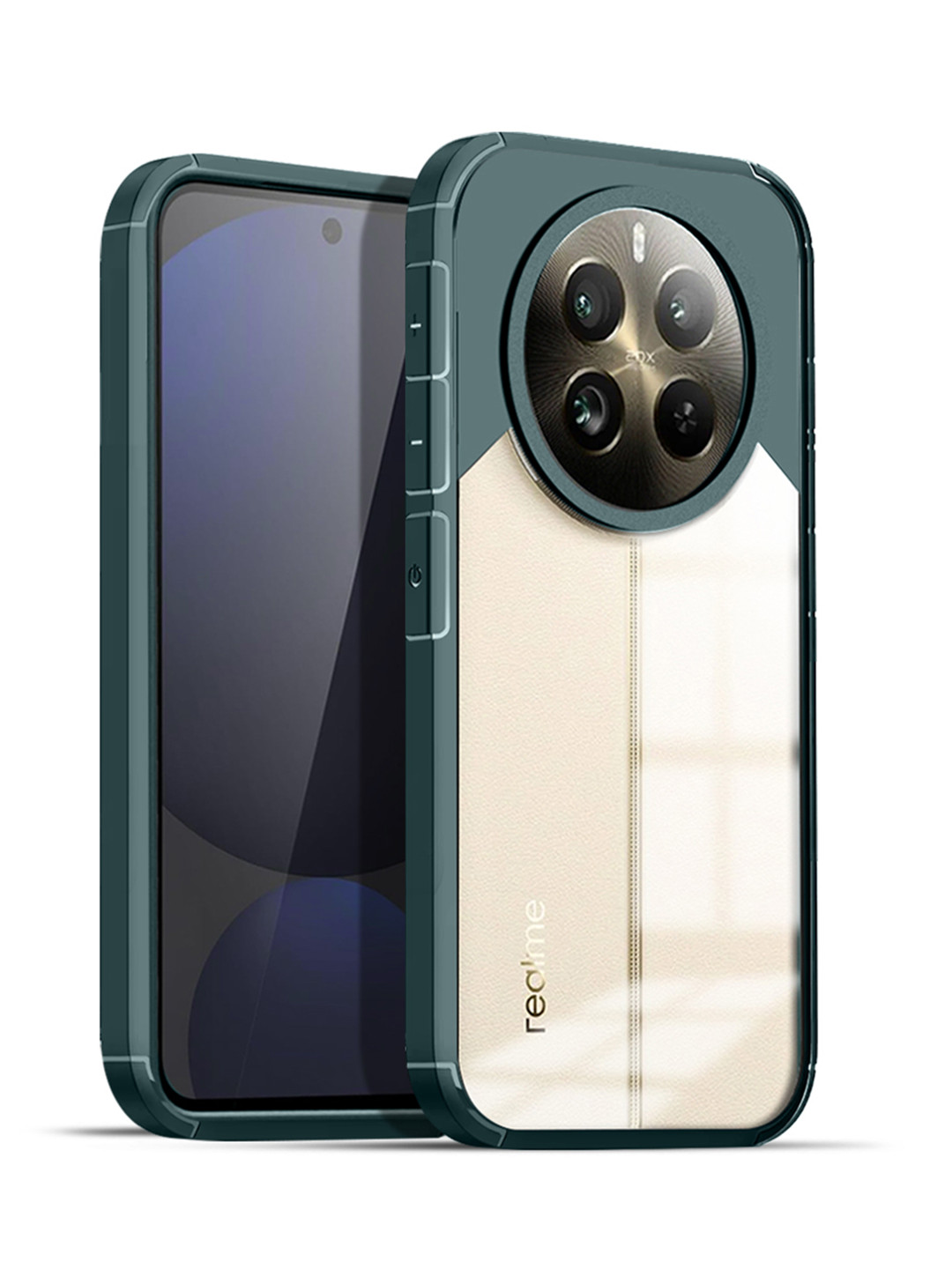 

Karwan Solid Realme 12 Pro Shockproof Bumper Back Case, Green