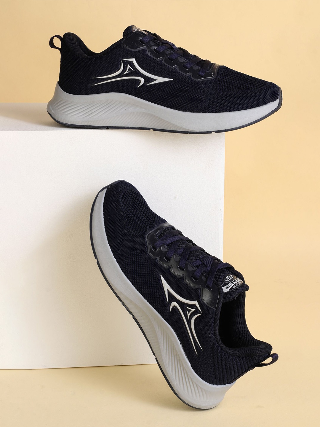 

ABROS Men Lace-Ups Mesh Running Shoes, Navy blue